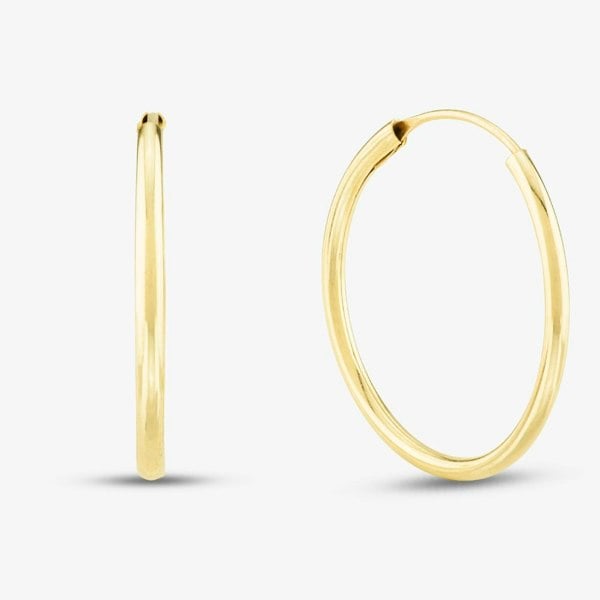 T. H. Baker 9ct Yellow Gold 18mm Sleeper Hoop Earrings 1.53.9819