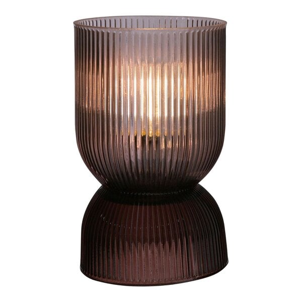 Hestia Battery Operated Curved Glass Lamp Taupe