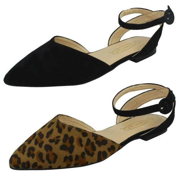 Spot On Ladies Spot On Wide Fit Ankle Strap Shoes F80535