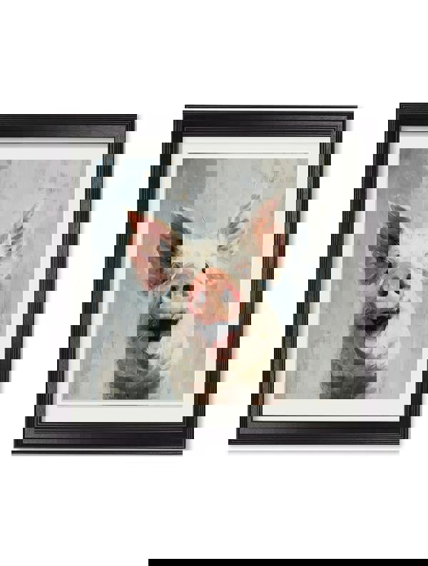 Exceptional Art The Giggly Pig - Black Hurstwood square frame