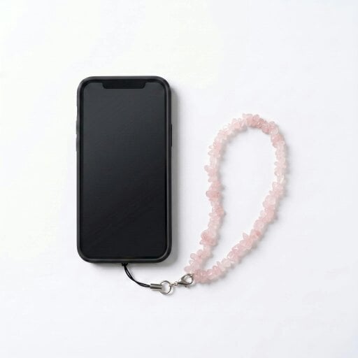 Gold Trip Crystal Phone or Bag Charm - Rose Quartz