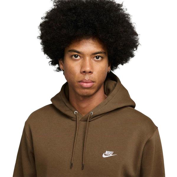 Nike Mens Club Fleece Pullover Hoodie - Mosswood brown - 
