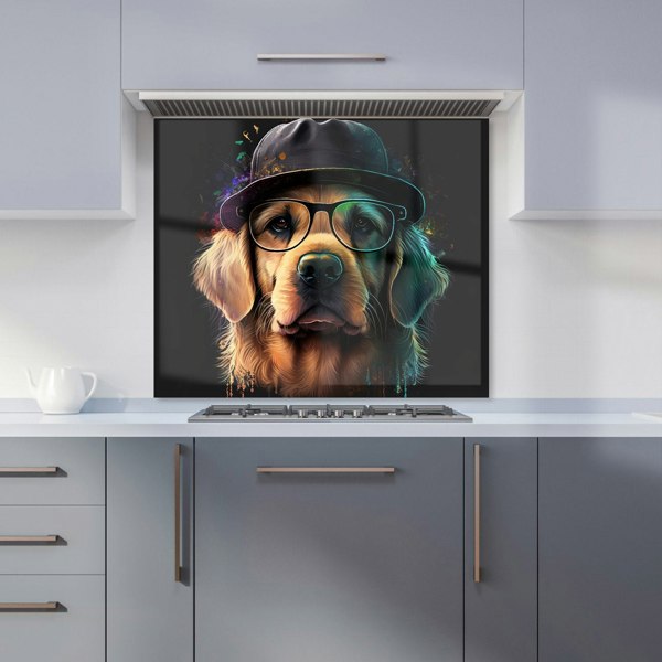 Warren Reed - Designer Golden Retriever Dog Splashart Kitchen Splashback