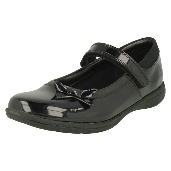 Clarks Girls Clarks Hook & Loop Bow School Shoes Venture Star