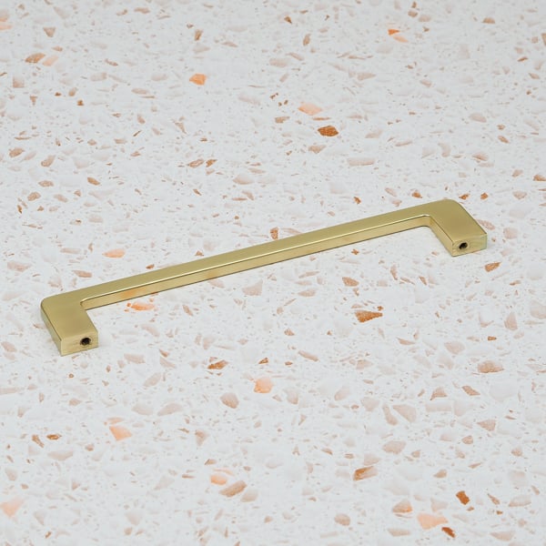 Handle & Home 160mm Brushed Brass Squared D Handle