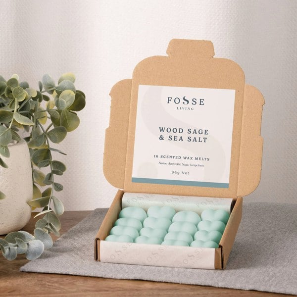 Wood Sage & Sea Salt Wax Melts - 16 Pack - Fosse Living | Luxury Home Fragrances