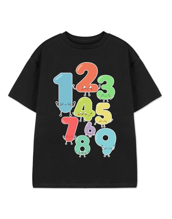 Show Me The Merch Unisex Kids Black Numbers Day Short Sleeved T-Shirt