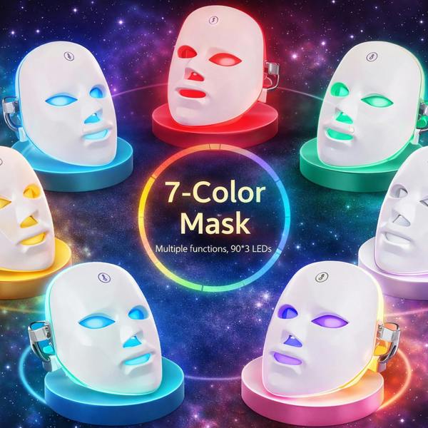 Dragodirect LED Light Therapy Face Mask 7 Colors for Clear Skin and Anti Aging