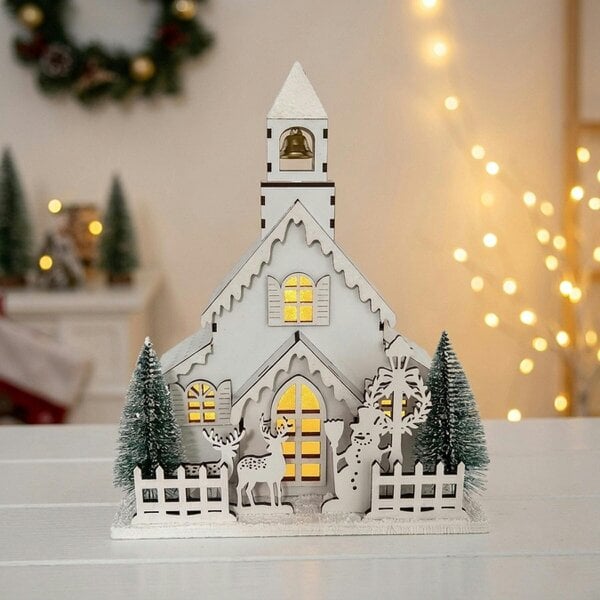 Garden Greatness Detailed Wooden LED Christmas Church