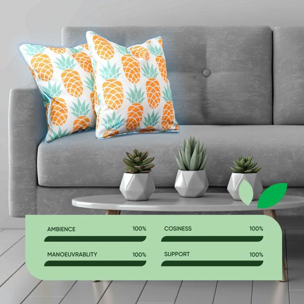 Gardenwize Pair of Outdoor Scatter Cushions – Light-Up Pineapple Design