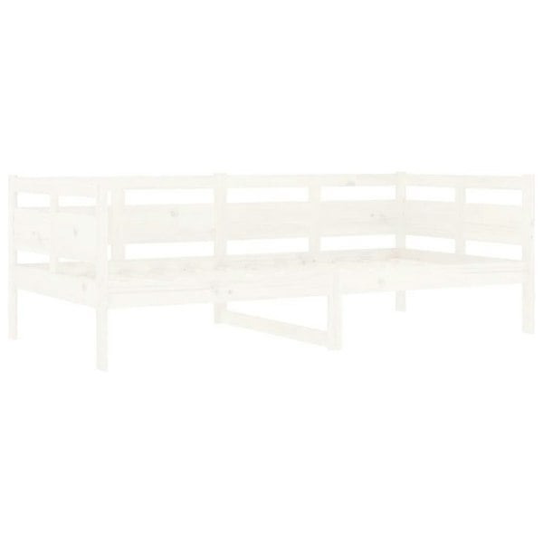 Berkfield Day Bed White Solid Wood Pine 90x190 cm