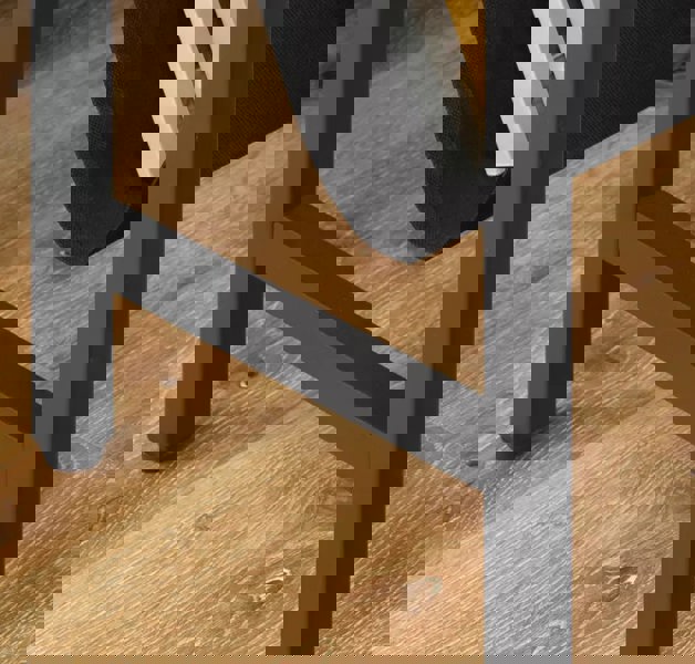 Modcraft Rustic Brown Narrow Side Table – Small Bedside End Table with Metal Frame for Bedroom or Living Room