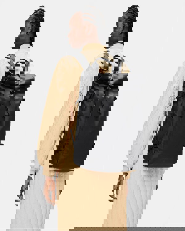 Rains Rolltop Rucksack Large - 01 Black - CHO - Designer Unisex Bags