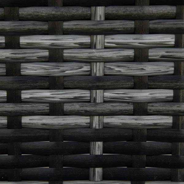 Grey wicker rattan weave pattern on ottoman surface