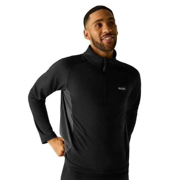 Regatta Mens Thiek Logo Fleece Midlayer - Black - 