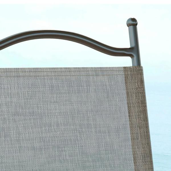 Folding chair back frame with breathable mesh panel, mixed brown