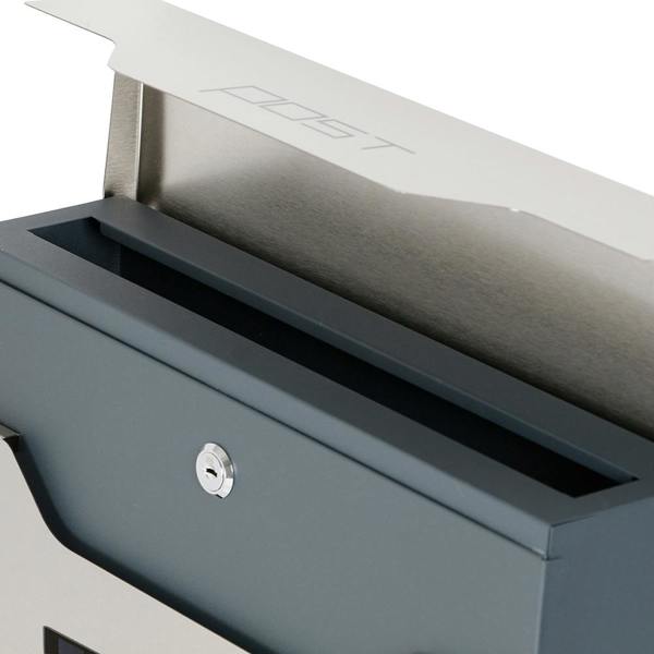 Phoenix Safe Phoenix Estilo Top Loading Letter Box MB0125KS in Stainless Steel with Key Lock
