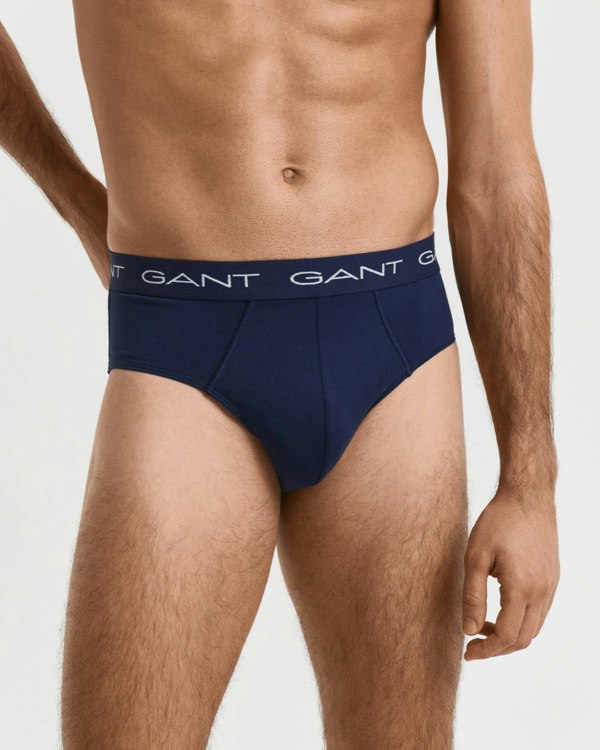 GANT 3-Pack Mens Logo Waistband Briefs - 410 Marine