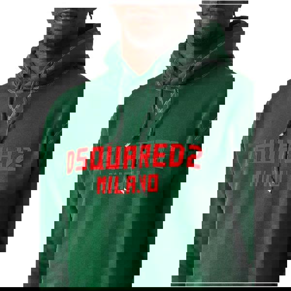 Dsquared2 Cool Fit Hoodie Green Red Print S