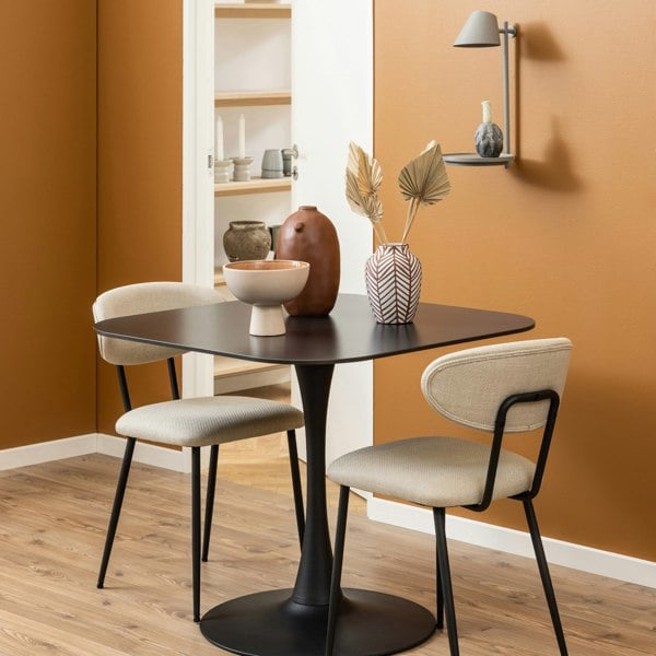 Furniture To Go Malta Ceramic Square Dining Table Black