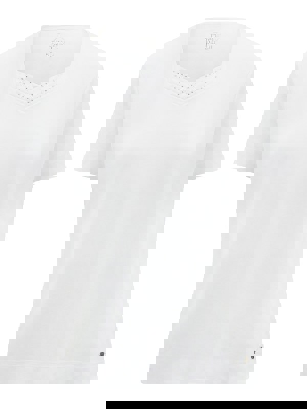 PennyPlain Diamante Sweetheart Neck Top - White