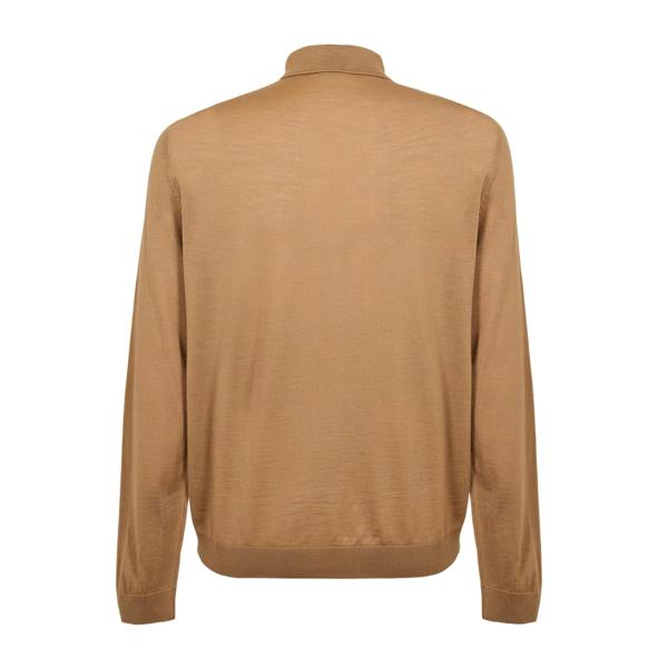 Boss Mens Lanciomne Long-Sleeved Polo Shirt - Medium Beige - 