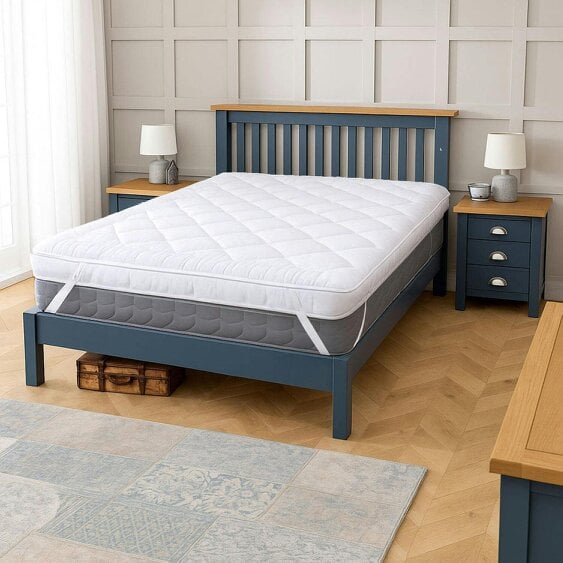 Neo Double Mattress Topper Soft Memory Foam Plush Bounce Fibre Breathable Diamond Quilted Fabric AntiSlip Corner Straps Secure Fit All Bed Sizes