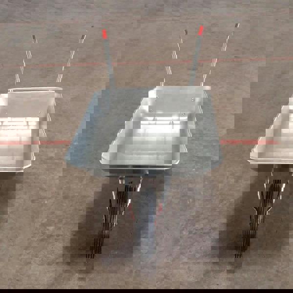 Gr8 Garden Heavy Duty Wheelbarrow 65l Litre Galvanised Steel Outdoor Wheel Barrow Pneumatic