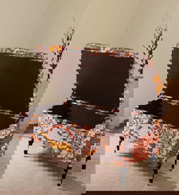 ISTOOLS Zambezi Multicolour Storage Ottoman Coffee Table Bench – Patterned Footstool & Seating