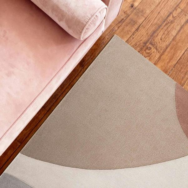 Wool Rug Clarissa Blue Multicolor, High-Low design, underfloor heating, easy to clean.