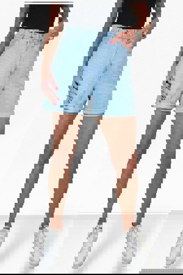 Paulo Due Women's Relaxed Mom Fit Denim Jean Shorts