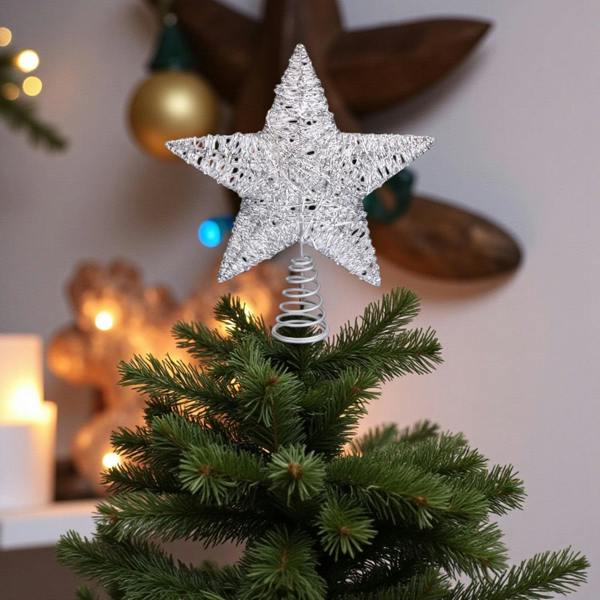 Garden Greatness Dazzling Silver Star Tree Topper