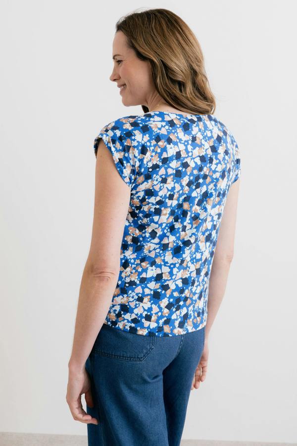 Lily & Me Sway Organic Cotton Jersey T-Shirt Water Violet Cobalt