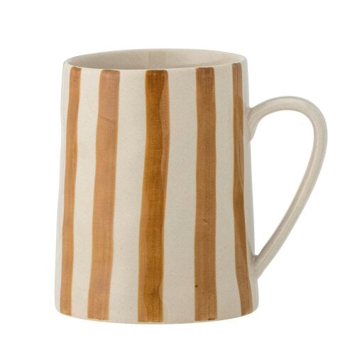 Love Frankie Striped Stoneware Mug in Sienna Brown