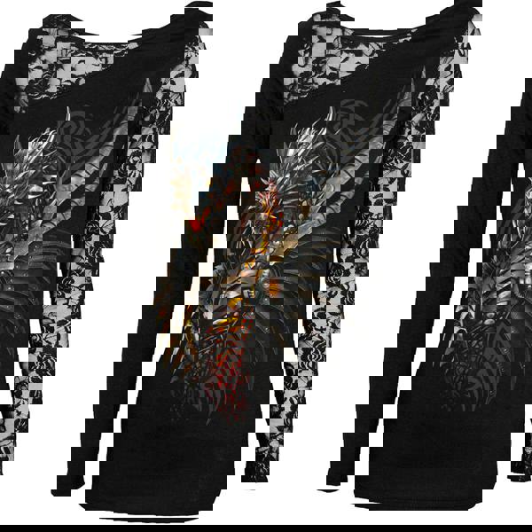 RAZOR BACK - Lace One Shoulder Top Black