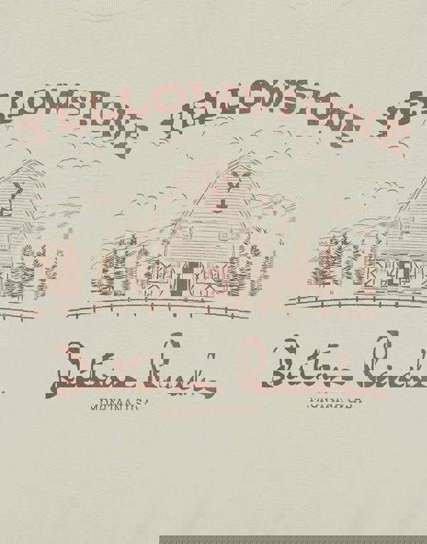 Yellowstone Mens Beige Barn Short Sleeved T-Shirt