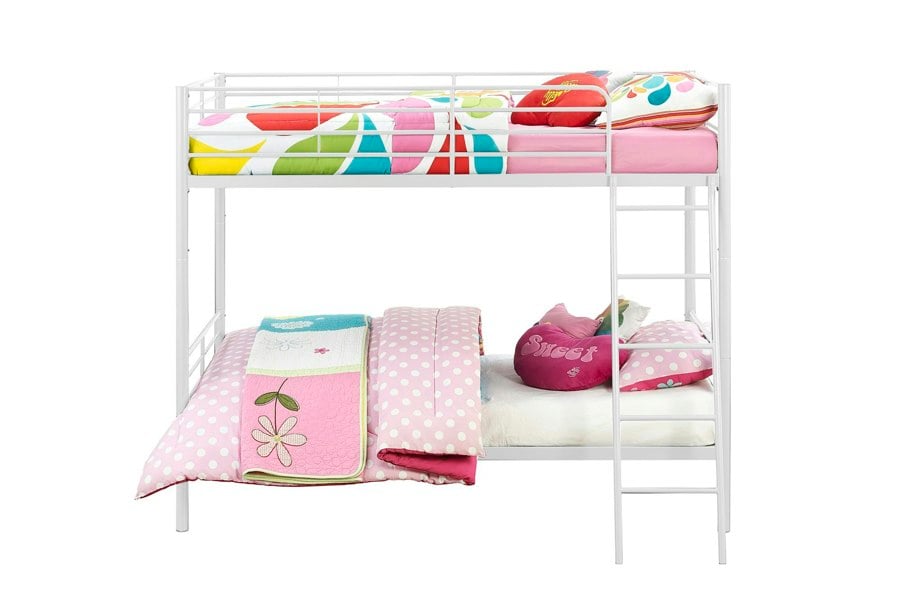 Dorel Home Bunk Bed Convertible Metal White - Single