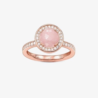 THOMAS SABO Rose Gold Plated Cubic Zirconia Quartz Round Cluster Ring TR1971-417-9