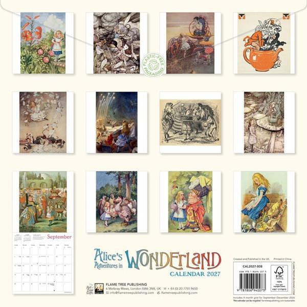Alice in Wonderland Calendar 2027, Wall Calendars, Month To View, History & Literature, Gift