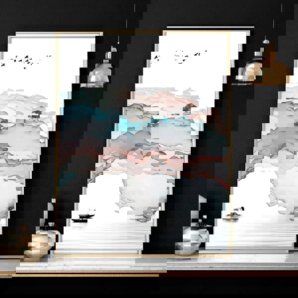 Landscape painting Japan | set of 3 wall art prints for living room