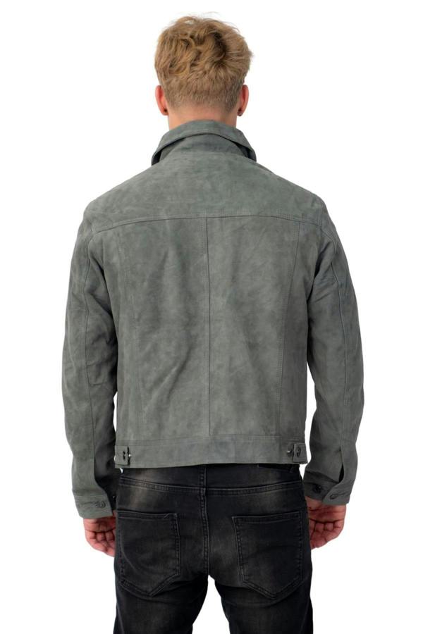 Infinity Leather Mens Goat Suede Leather Jeans Jacket-Adelaide