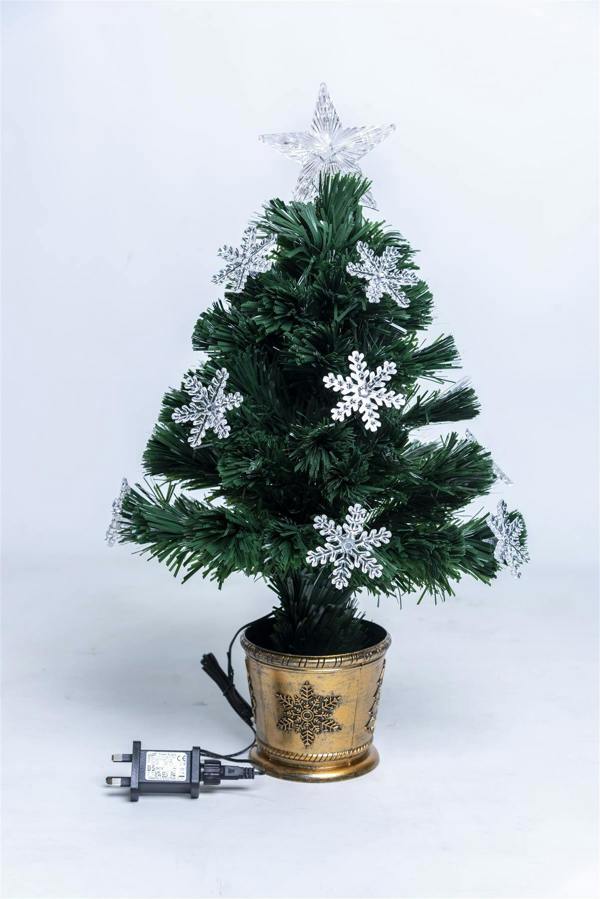 2ft to 6ft Snowflakes Fibre Optic Pre-Lit Artificial Christmas Trees with LEDs image 1