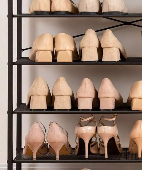 Modcraft Entryway Coat Rack Stand with Shoe Storage Shelves – Industrial Hallway Organiser