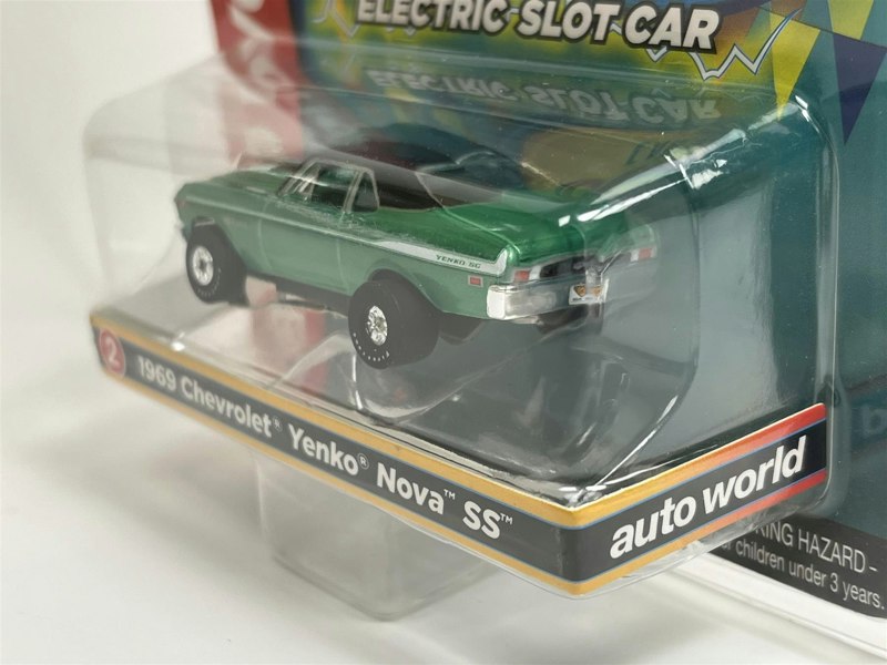 Auto World Slot Cars 1969 Chevrolet Yenko Nova SS Grn Thunderjet Ultra G HO Slot Car SC377-2