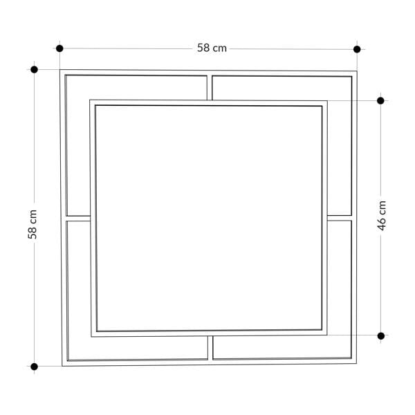 Decortie Corner Modern Design Mirror Black