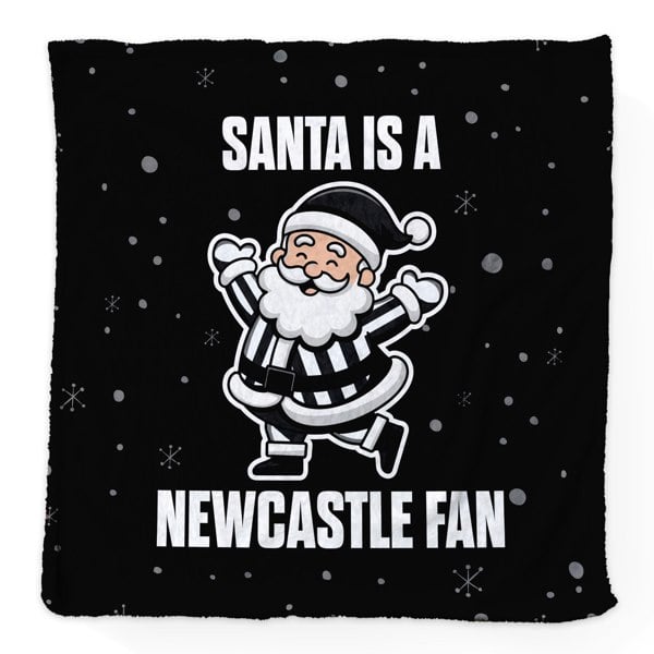 BritishmadeGifts Santa is a Newcastle Football Fan - Luxury Fleece Blanket 150cm X 150cm