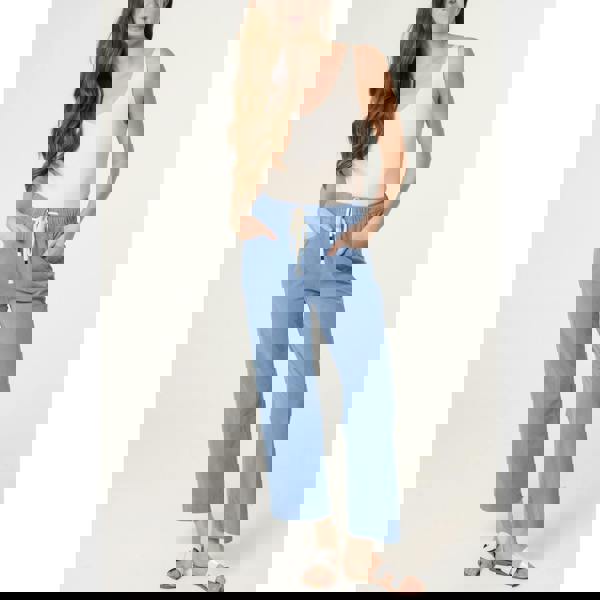 Blue Vanilla Elasticated Waist Trouser With Drawstring