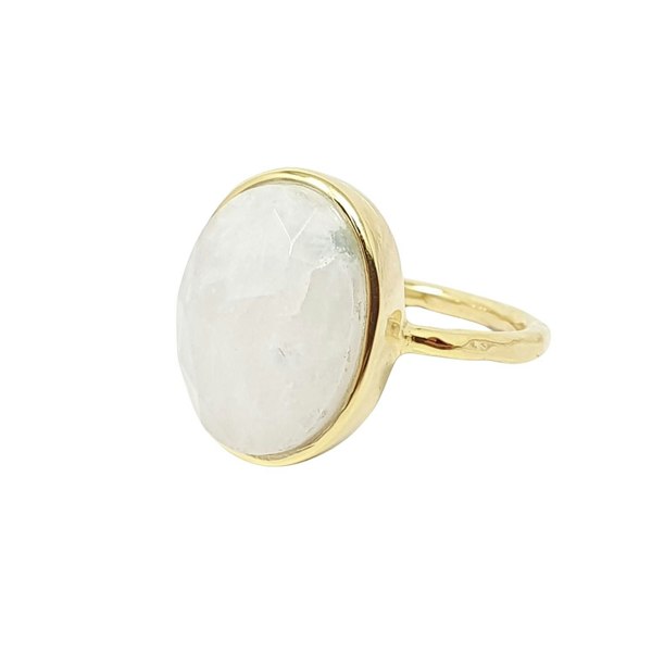 Statement Rainbow Moonstone June Birthstone Ring