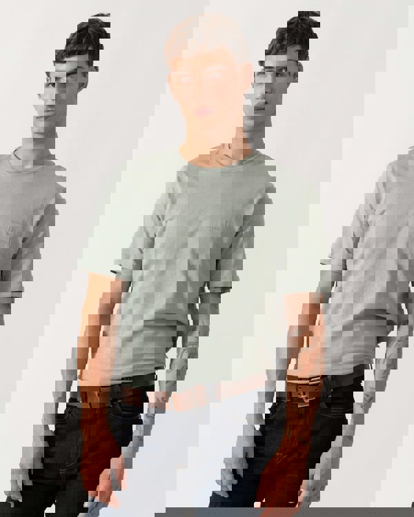 BOSS Orange Tales Mens Cotton-Jersey T-shirt With Logo Patch - Open Green 351