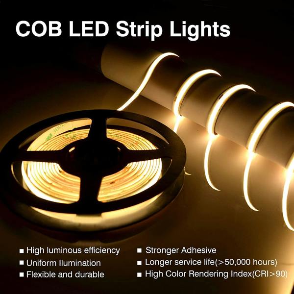 ENER-J 5 Meter 12V LED COB Strip‚ 3000K IP20 (Power Supply Not Included)